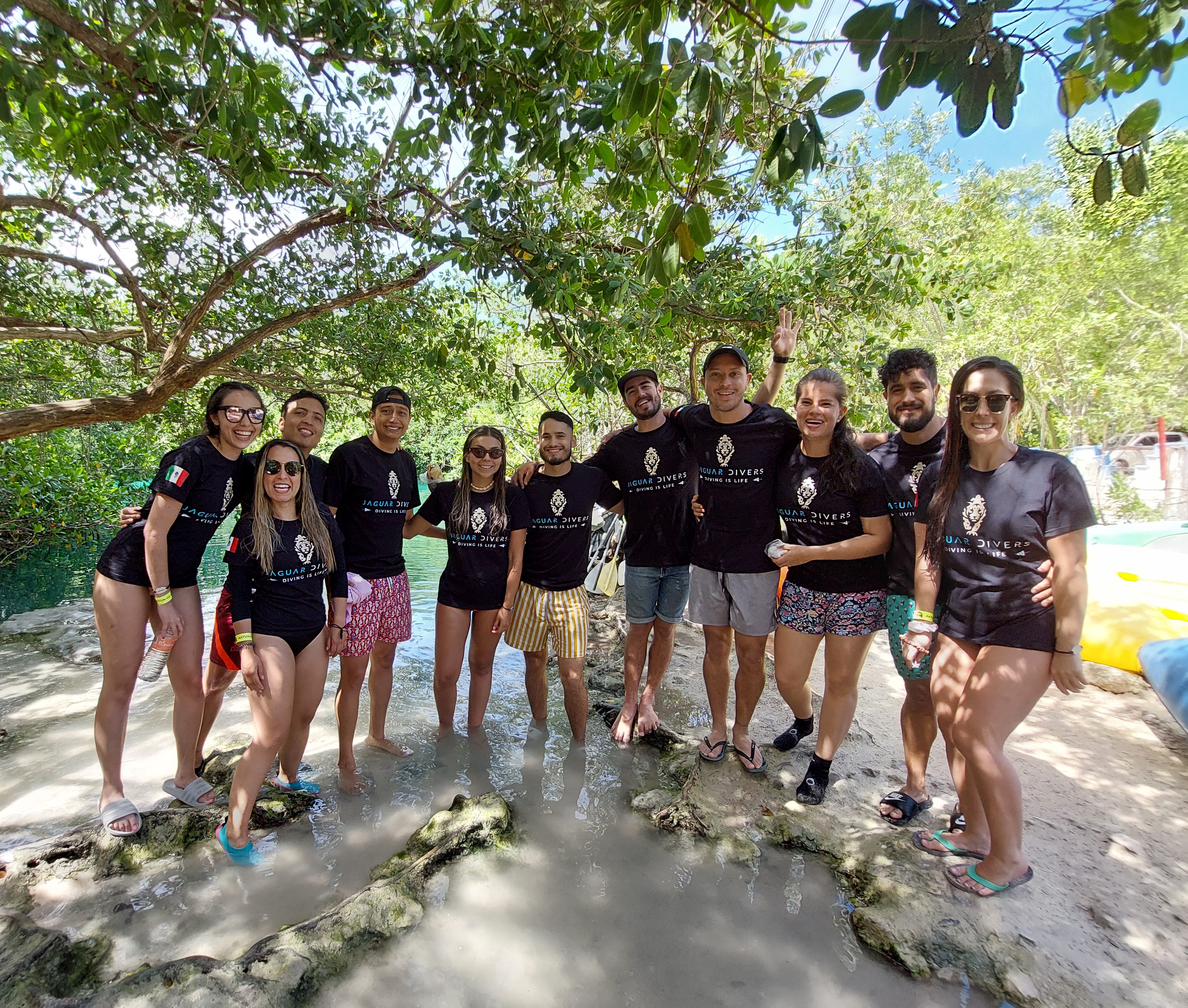 Small group diving